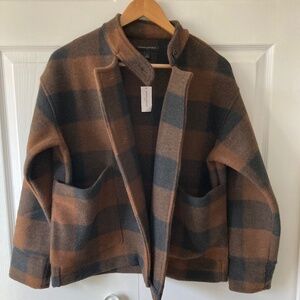 NWT Banana Republic Plaid Brushed Short Jacket